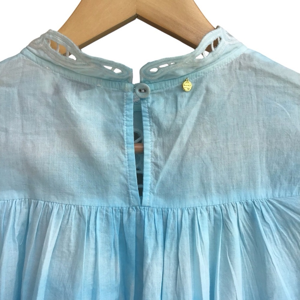 Anthropologie Harlyn Boho Embroidered Hollow Lace Tie Dye Blouse NEW - Picture 7 of 9